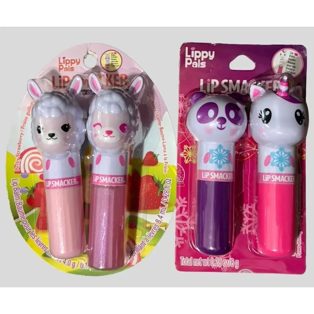 Lip Smacker Lippy Pals Bundle Panda Unicorn Llama Balm & Gloss Berry Strawberry
